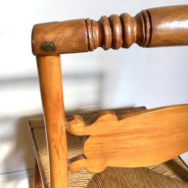Brown Rustic 19th Century Rush Seat Side Chair For Sale - Image 8 of 9