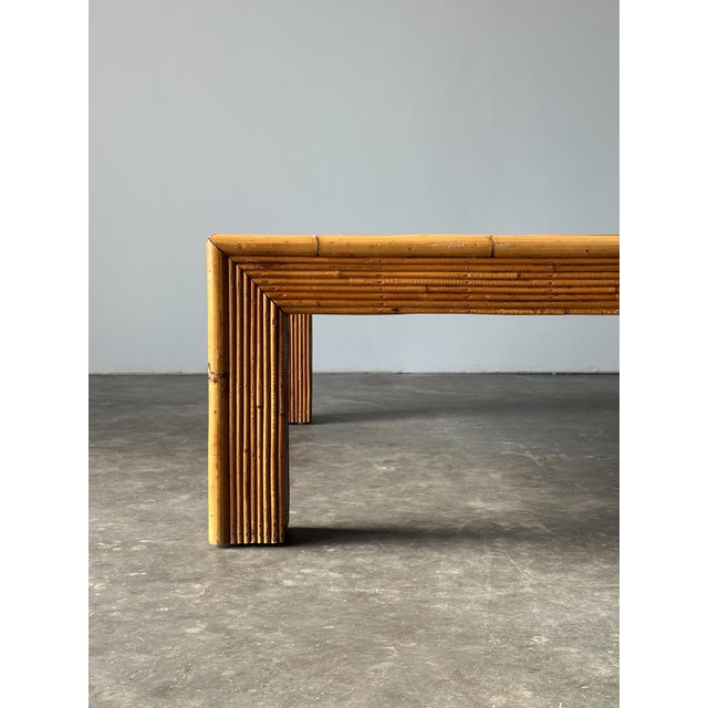Sunburst Rattan Coffee Table, Attributed to Vivai Del Sud, Italy, 1970s For Sale - Image 11 of 17