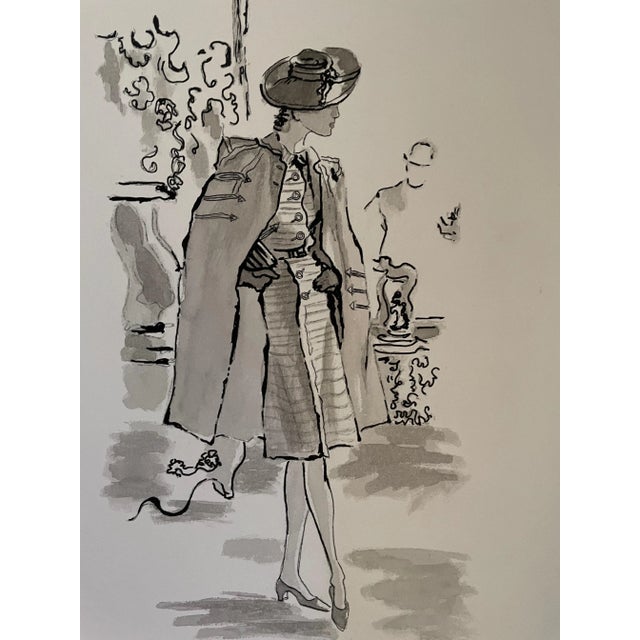 Figurative Mid 20th Century Figurative Fashion Watercolor Illustration For Sale - Image 3 of 5