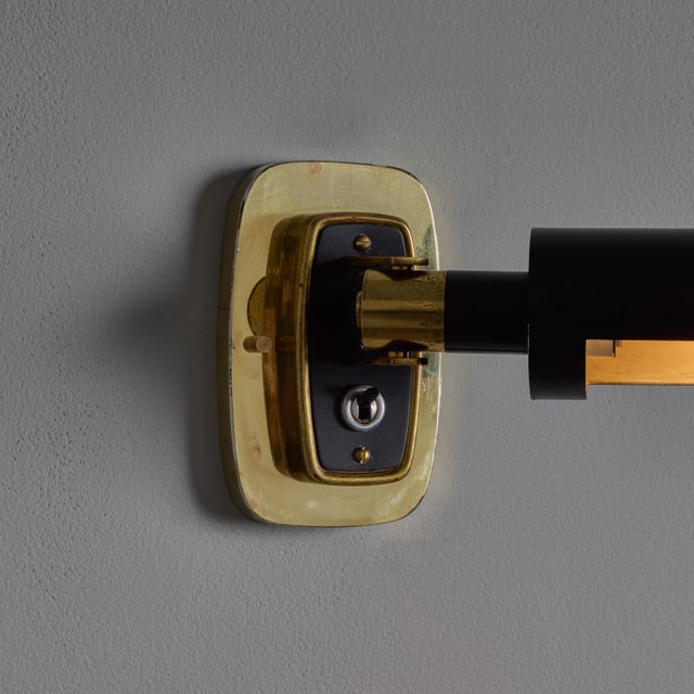 1960s Stilnovo Model #2134 Articulating Brass and Metal Wall Lamp For Sale - Image 11 of 18