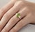 Contemporary Peridot & Cubic Zirconia Ring - Wedding Engagement Ring - August Birthstone Statement Ring Us 7 For Sale - Image 3 of 5