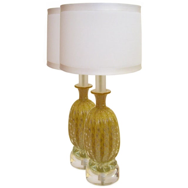 Vintage Italian Murano Glass Lamps - a Pair For Sale - Image 9 of 10