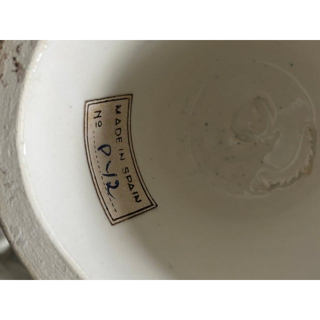 Vintage White Braided Ceramic Rope Pedestal Bowl / Fruit Bowl, Made in Spain For Sale - Image 16 of 18