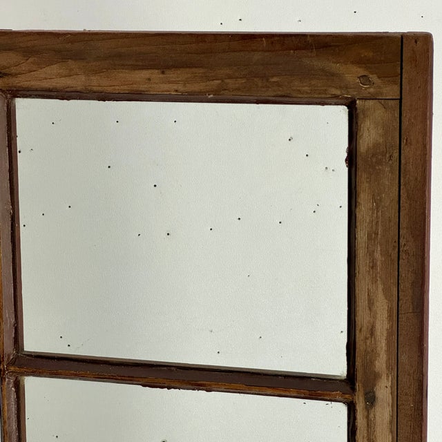 Gorgeous Antique Primitive Glass Front Wooden Painted Cabinet Cupboard For Sale - Image 15 of 16