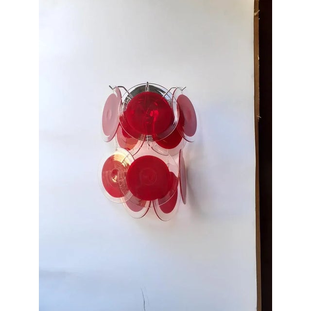 Red Murano Glass Disc 2 Level Wall Light Sconce from Simoeng For Sale - Image 9 of 10