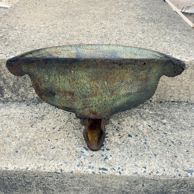 :ate 20th Century Neoclassical Style Cast Iron Wall Fountain Bowl Urn Lavabo Garden Planter Pot For Sale - Image 11 of 14