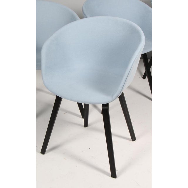 Wood Model AAC22 Dining Chairs in Fabric and Black Stained Oak, 2010s, Set of 4 For Sale - Image 7 of 9