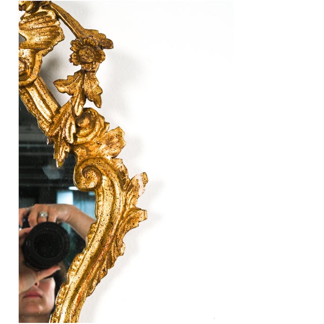 Mid 20th Century Vintage Carved Rococò Style Gilt Wall Mirror—A Pair For Sale - Image 5 of 18