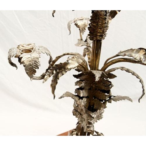 Metal Silver Plate Palm Tree Candelabra, Sheffield For Sale - Image 7 of 18