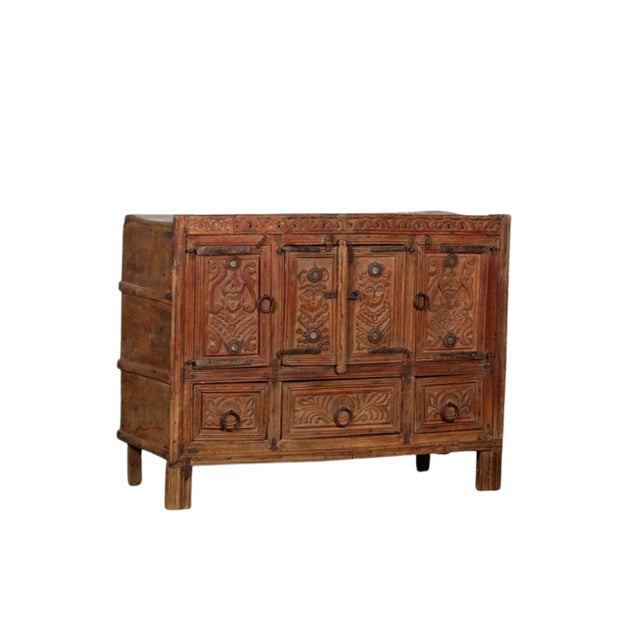 Antique Indian Teakwood Carved Damachiya For Sale In Santa Fe - Image 6 of 6