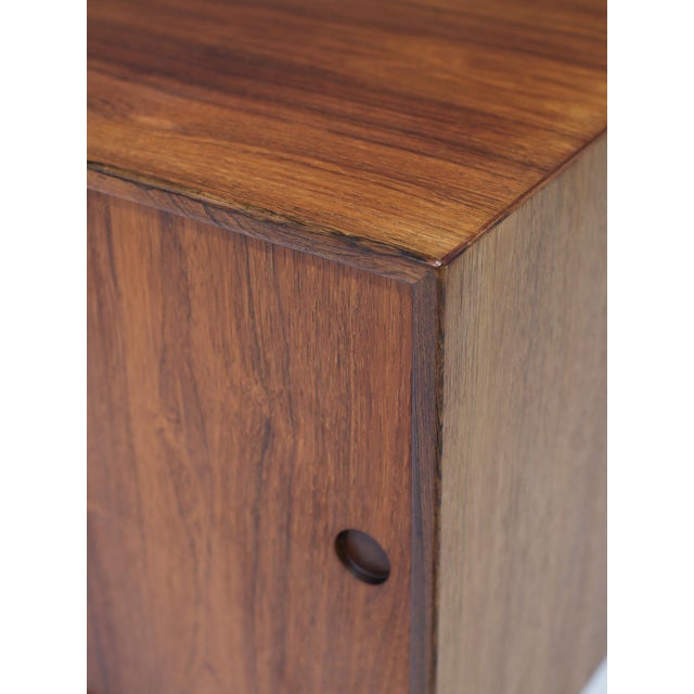 Brown Long Danish Rosewood and Chrome Lowboard, 1960s For Sale - Image 8 of 18