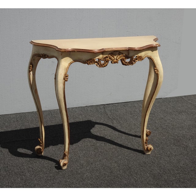 Vintage French Provincial Console Table Entry Table With Cabriole Legs