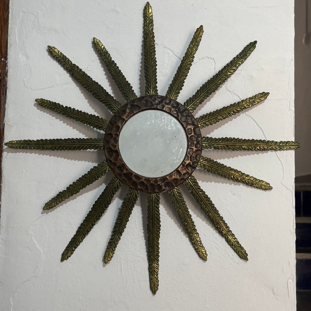 Bronze Sunburst Mirror, France, 1950s For Sale - Image 10 of 10