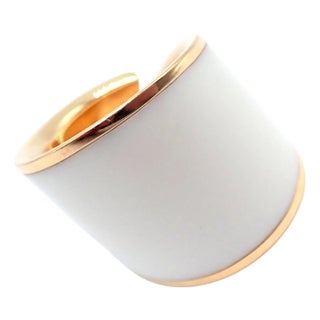 1990s Vhernier Rose Gold Vague Crossover Camuration Cacholong Ring Sz 6 For Sale