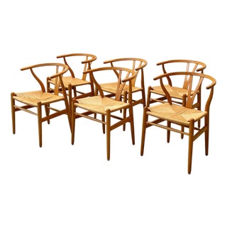 Vintage CH24 Wishbone Chairs by Hans J. Wegner for Carl Hansen & Søn, Denmark, 1990s, Set of 6 For Sale