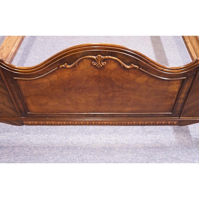 Early 20th Century Vintage Antique Solid Walnut French Provincial Full Size Bed 106 For Sale - Image 5 of 9