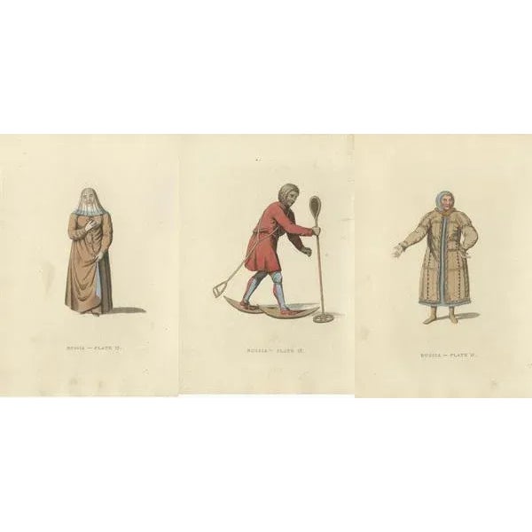 These original antique images are hand-colored and from the publication "Picturesque Representations of the Dress and...