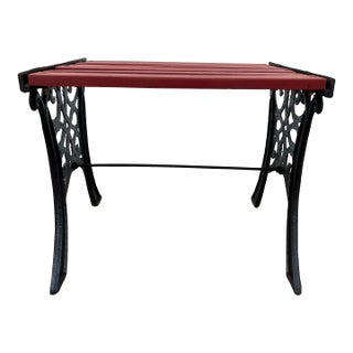 Vintage Cast Iron Garden Bench Stool For Sale