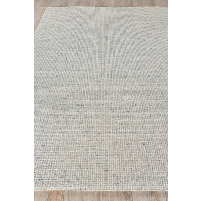 Transitional Exquisite Rugs George Tufted New Zealand Wool & Cotton Light Blue/Ivory Rug-6'X9' For Sale - Image 3 of 7