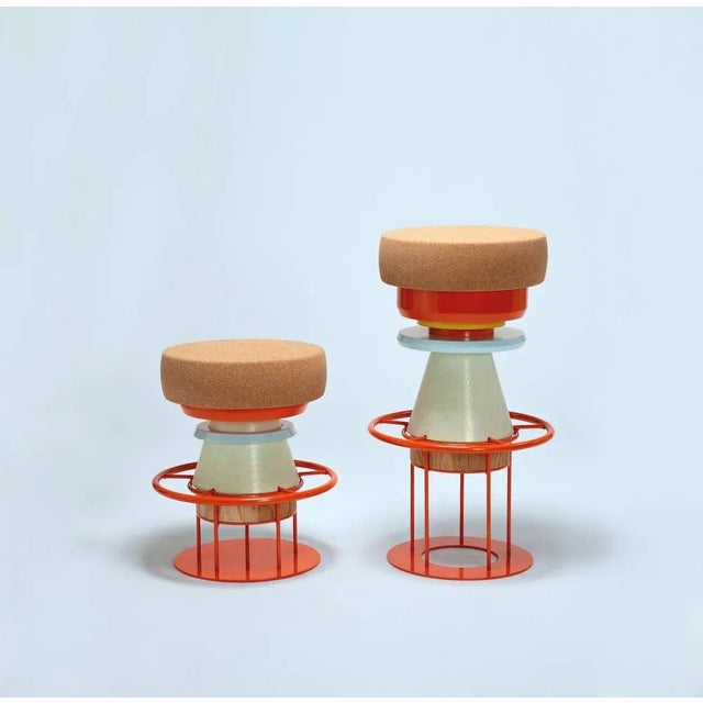 Set of High Colorful Tembo Stool by Note Design Studio For Sale - Image 6 of 8