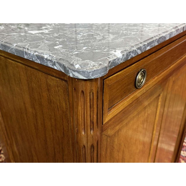 Small Louis XVI Cabinet in Mahogany, Oak and Marble Top For Sale - Image 4 of 18