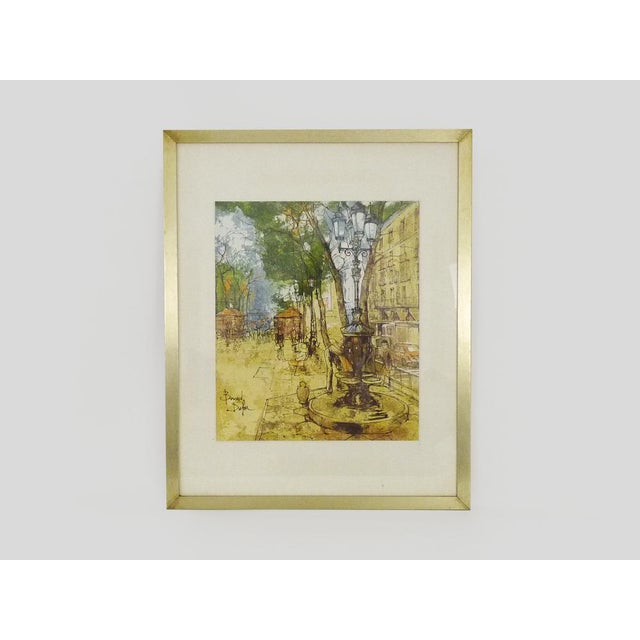 Bernard Dufour, Las Ramblas de Barcelona, Spain, 1970s, Mixed Media on Canvas For Sale - Image 10 of 10