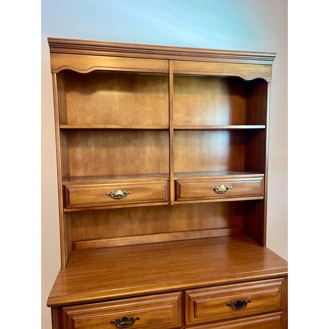 Early American pure maple dresser and nightstand from Sumter County Cabinet Company. Dimensions for nightstand 16w, 22h, 18d
