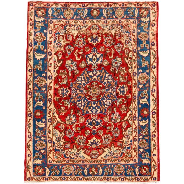 Vintage Persian Kashan Rug, 5'0" X 6'8" | Chairish