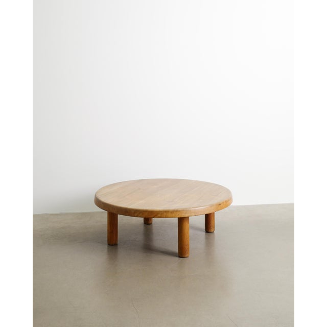 Wood Mid-Century French Round Elm Coffee Table by Pierre Chapo, 1960s For Sale - Image 7 of 7
