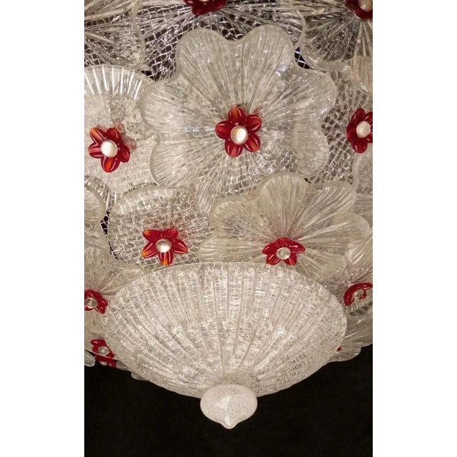 Vintage Clear and Red Ceiling Light For Sale - Image 9 of 11
