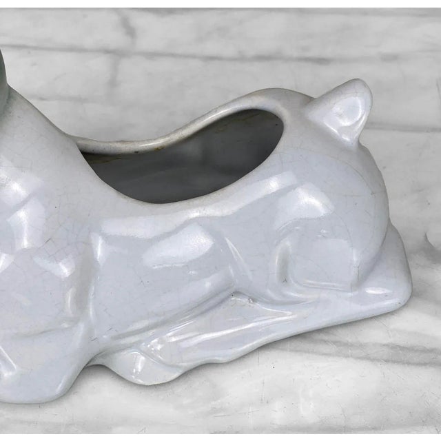 Ceramic Mid-Century Art Deco Porcelain Ram Figural Planter For Sale - Image 7 of 10