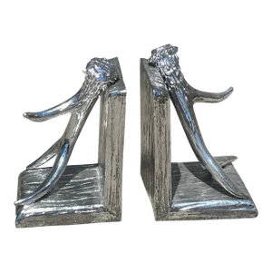 Silver Antler Bookend- a Pair