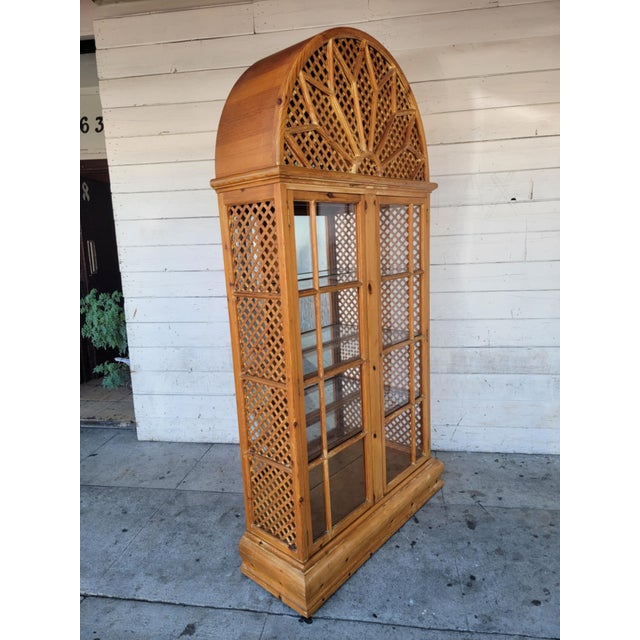 1980s Vintage Boho Pine Arched Bookcase For Sale In Los Angeles - Image 6 of 18