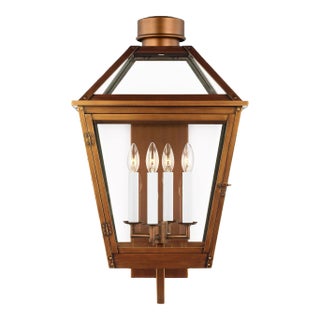 Chapman & Myers by Visual Comfort Studio Hyannis Extra Large Lantern, Natural Copper For Sale