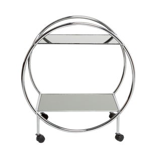 Christofle Vintage 1970s French Art Deco Bar Cart For Sale