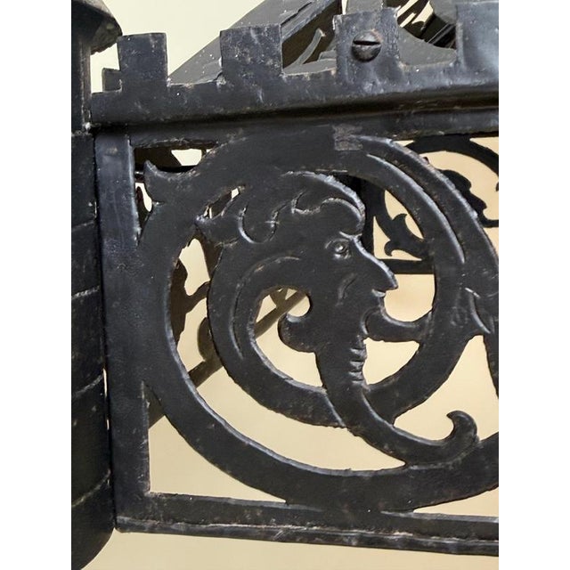 Gold Antique Gothic Revival Wrought Iron Castle Chandelier with Turrets, 1910 For Sale - Image 8 of 18