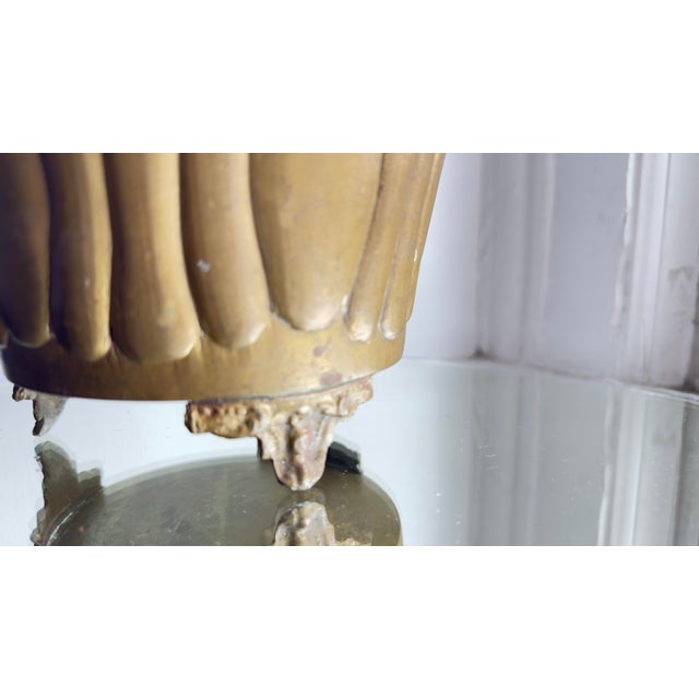 Vintage 1970s Brass Lotus-Shaped Gardinere/Planter For Sale - Image 14 of 15