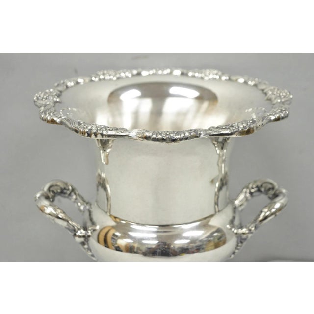Mid 20th Century Vintage Victorian Silver Plated Trophy Cup Urn Champagne Chiller Ice Bucket For Sale - Image 5 of 18