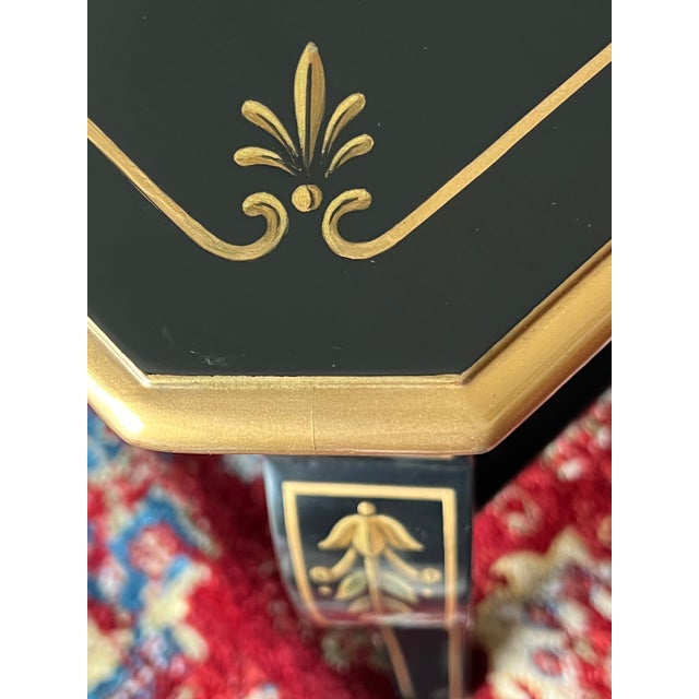 Black One of a Kind Hand Painted Coffee Table For Sale - Image 8 of 15