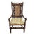 English Carved Walnut Barley Twist Throne Chair With Putti & Cane Back For Sale