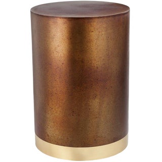 New Round Column Stool or Side, Coffee Table in Oxide Finished For Sale