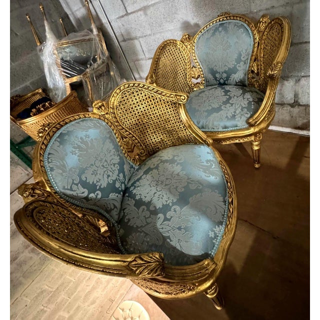 Bring classic French elegance into your home with this exquisite Louis XV-style bergere wing chair. Fully refinished and...