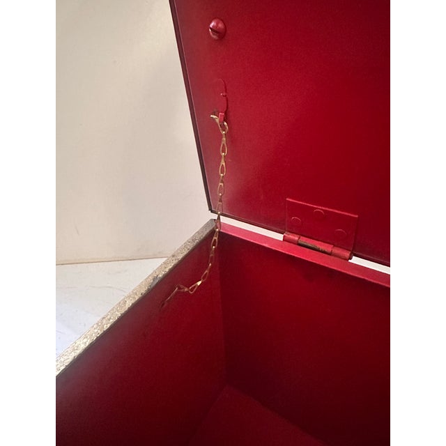 Metal Vintage Storage Box With Ship Motifs For Sale - Image 7 of 10
