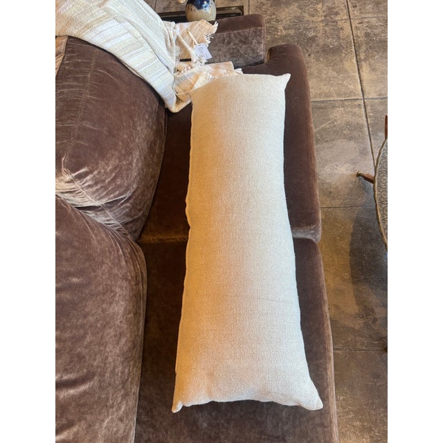 Indigo Block Print Sean Leffers XL Lumbar Pillow For Sale In Los Angeles - Image 6 of 7