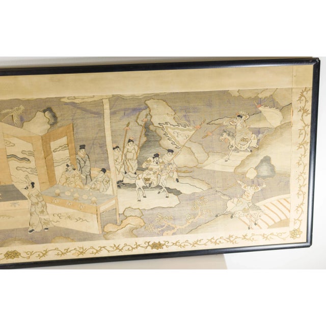 Antique White 19th Century Large Chinese Kesi Kosu Silk Embroidered Panel For Sale - Image 8 of 12