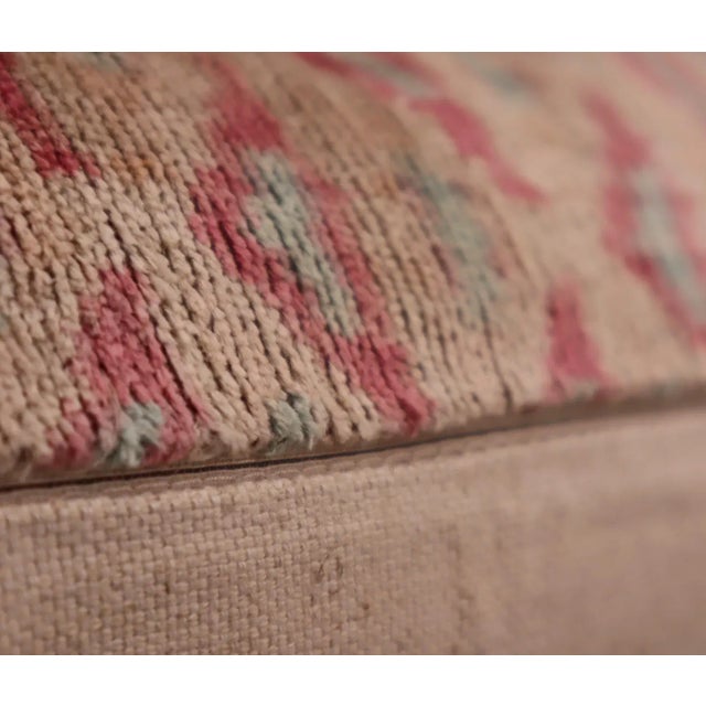 Ivory Contemporary Earth Tones Color Handmade Velvet Throw Pillow & Down Insert For Sale - Image 8 of 10