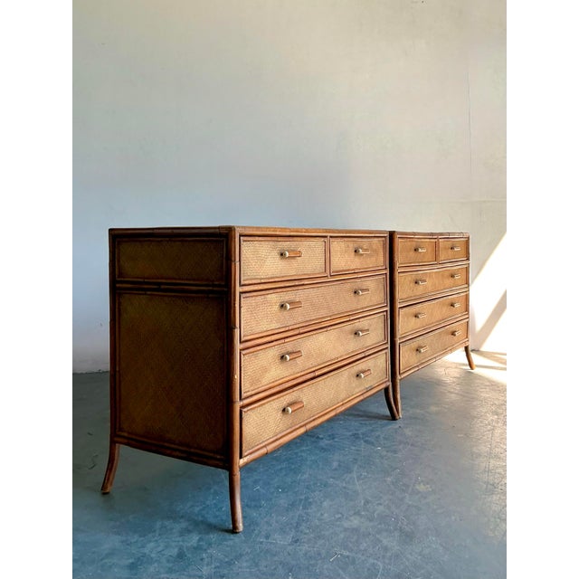 Vintage Boho Rattan Trimmed Chest of Drawers For Sale - Image 11 of 12