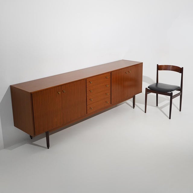 Wooden Sideboard with Brass Knobs, 1960s For Sale - Image 15 of 16