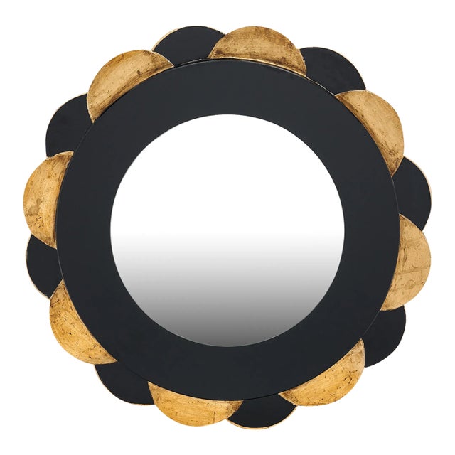 Black and Gold Neo Baroque Sunburst Mirror For Sale