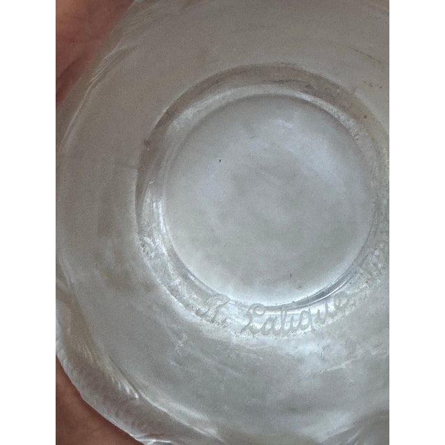 Art Deco Antique R. Lalique “Poissons” Frosted Crystal Vase, France, Art Deco F For Sale - Image 3 of 6